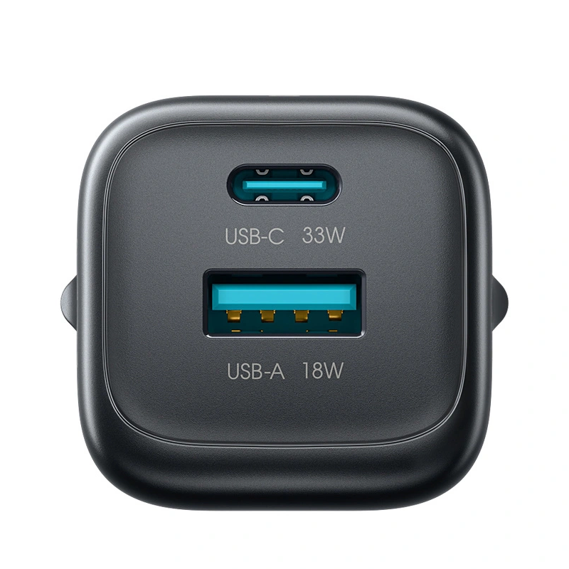Φορτιστής Δικτύου με Καλώδιο USB-C Joyroom JR-TG7, 33W, 3A, 1 x USB-A - 1 x USB-C, Μαύρο