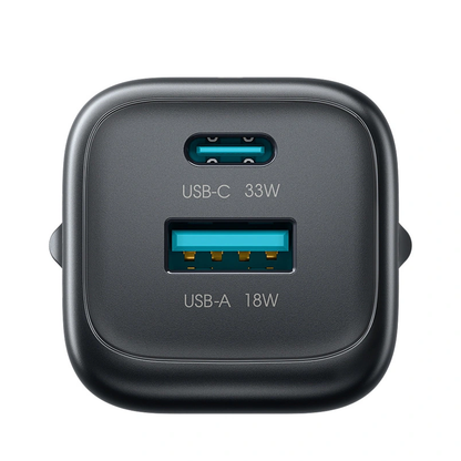 Φορτιστής Δικτύου με Καλώδιο USB-C Joyroom JR-TG7, 33W, 3A, 1 x USB-A - 1 x USB-C, Μαύρο