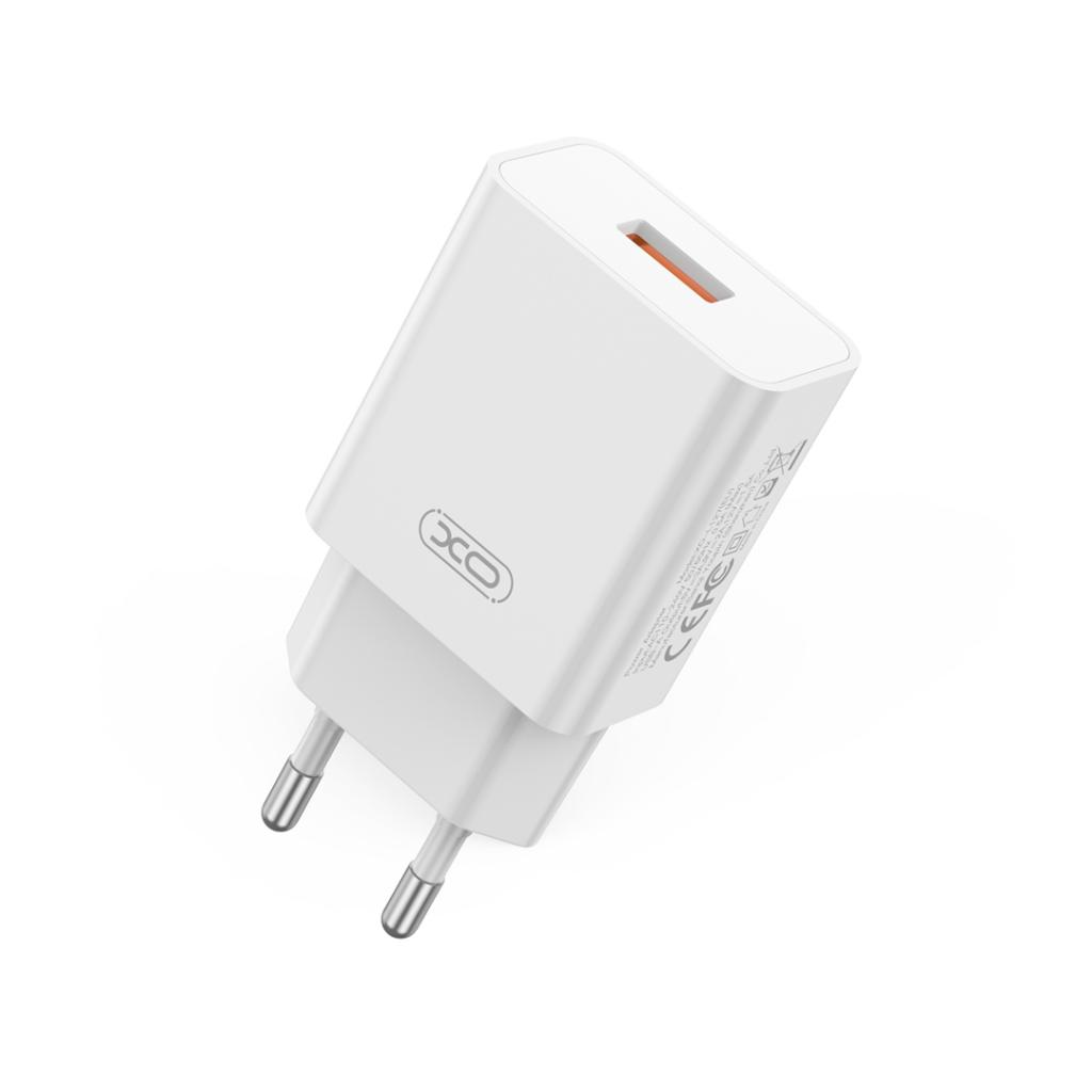 XO Design L127 MicroUSB Cable Wall Charger, 18W, 3A, 1 x USB-A, White
