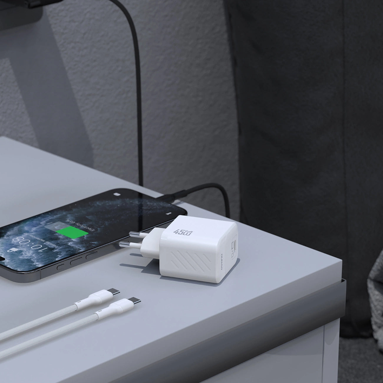 Φορτιστής Δικτύου με Καλώδιο USB-C Dudao A28C, 45W, 3A, 1 x USB-C, Λευκό