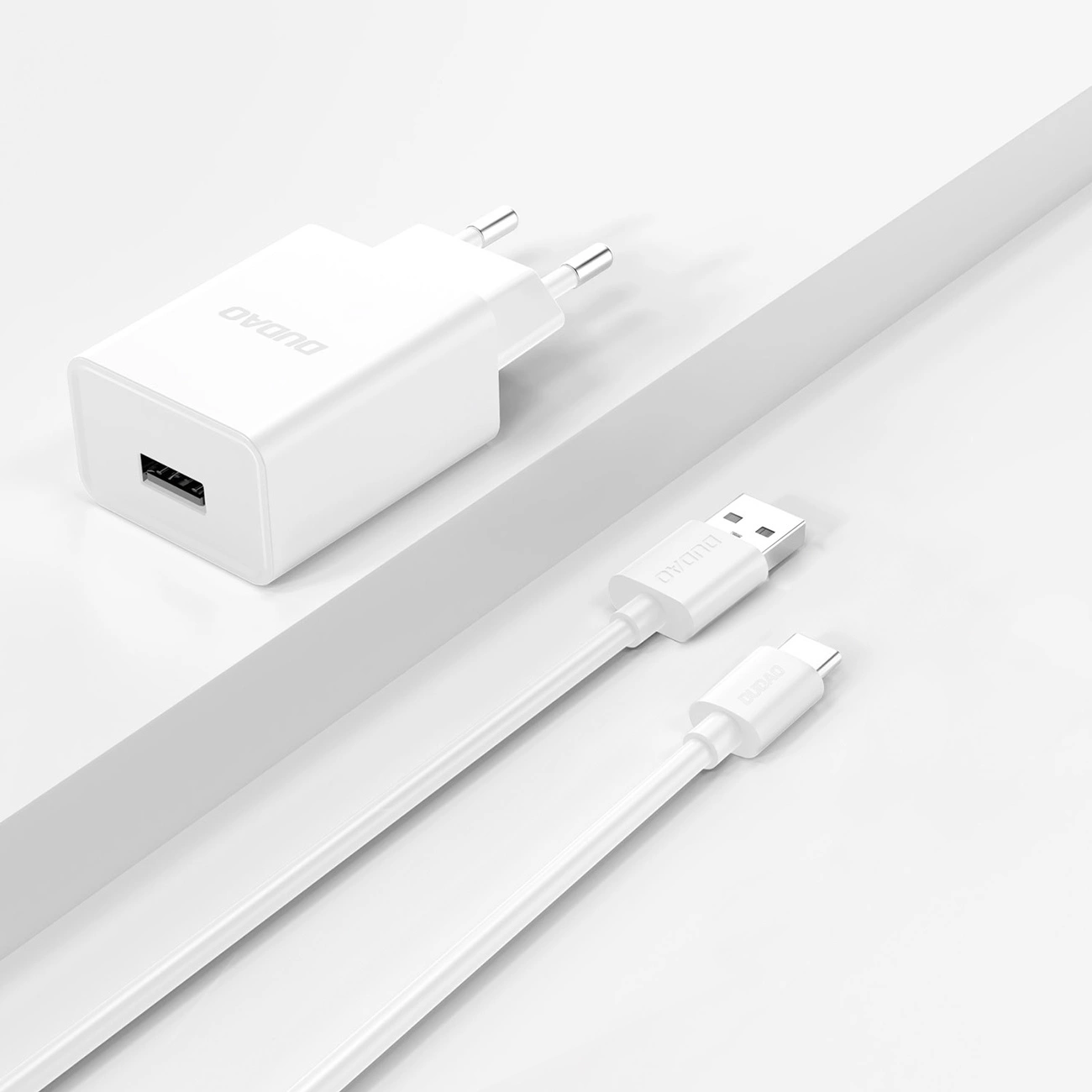 Φορτιστής Δικτύου με Καλώδιο USB-C Dudao A4EU, 10W, 2.1A, 1 x USB-A, Λευκό