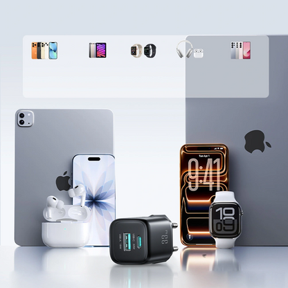 Φορτιστής Δικτύου με Καλώδιο USB-C Joyroom JR-TG7, 33W, 3A, 1 x USB-A - 1 x USB-C, Μαύρο