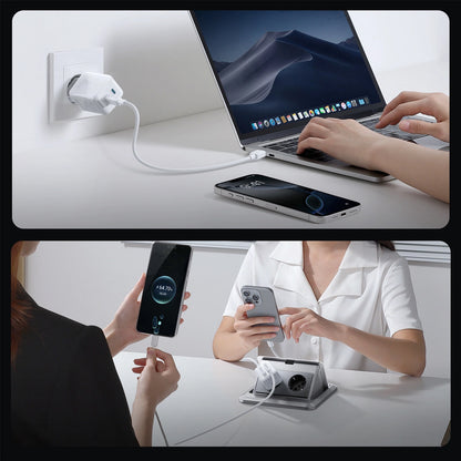 Φορτιστής Δικτύου με Καλώδιο USB-C Joyroom JR-TCL05, 45W, 3A, 2 x USB-C, Λευκό