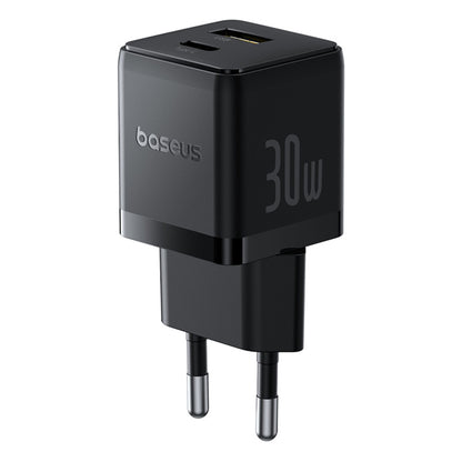 Baseus Palm USB-C Network Charger with Cable, 30W, 3A, 1 x USB-A - 1 x USB-C, Black P1011160A113-01