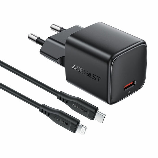Φορτιστής Δικτύου με Καλώδιο Lightning Acefast A118, 30W, 3A, 1 x USB-C, Μαύρο
