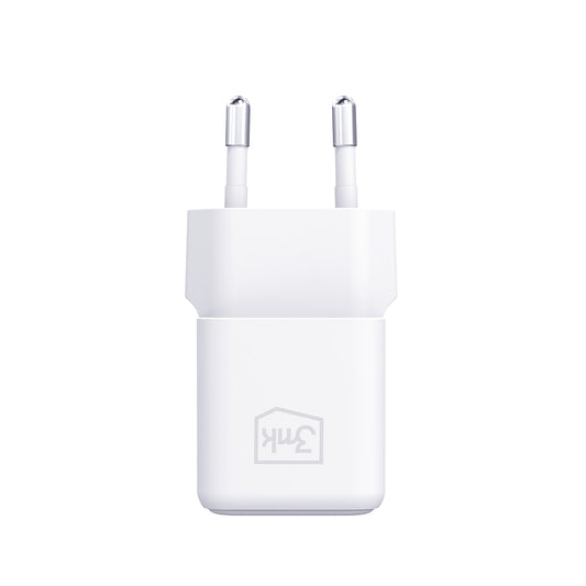 Φορτιστής Δικτύου με Καλώδιο USB-C 3MK Hyper, 25W, 3A, 1 x USB-C, Λευκό