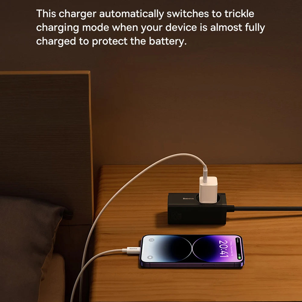 Φορτιστής Δικτύου με Καλώδιο USB-C Baseus GaN Mini 1C, 30W, 3A, 1 x USB-C, Μπλε P10110902313-00