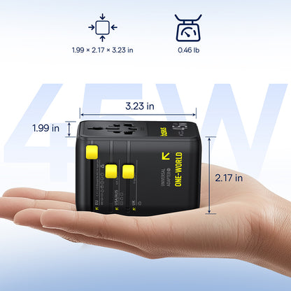 Φορτιστής Δικτύου με Καλώδιο USB-C Baseus Travel PicoGo AG11, 45W, 2 x Πρίζα - 1 x USB-C - 2 x USB-A, Μαύρο E0307F00