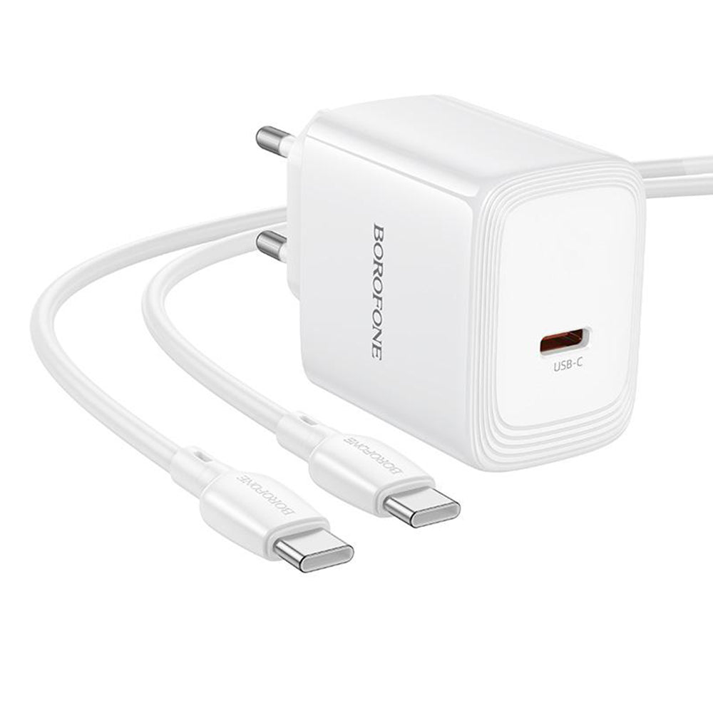 Φορτιστής Δικτύου με Καλώδιο USB-C Borofone BN33 Fuente, 40W, 1 x USB-C, Λευκό