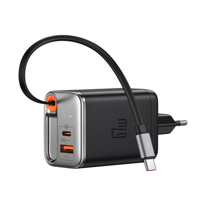 McDodo CH-4100 FreeGo Display Network Charger with USB-C Cable, 67W, 3.35A, 1 x USB-A - 1 x USB-C, Black