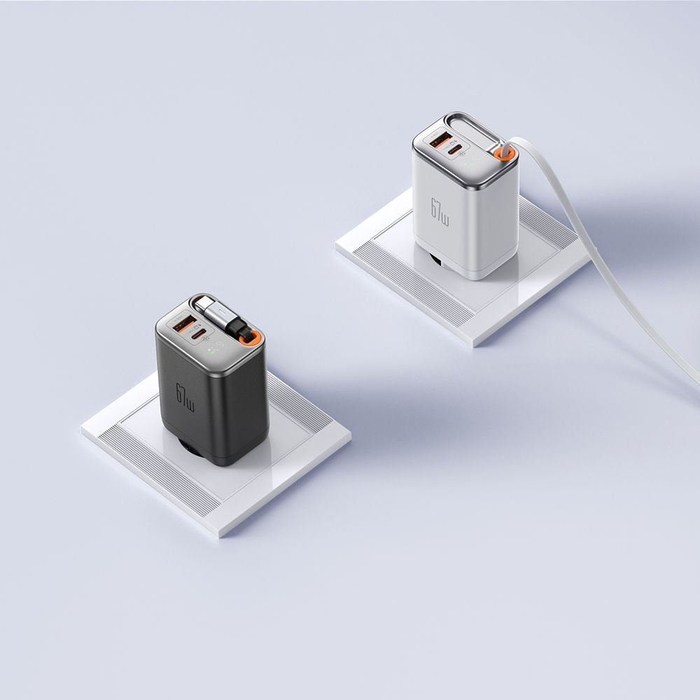 Φορτιστής Δικτύου με Καλώδιο USB-C McDodo CH-4103 FreeGo Display, 67W, 3.35A, 1 x USB-A - 1 x USB-C, Λευκό