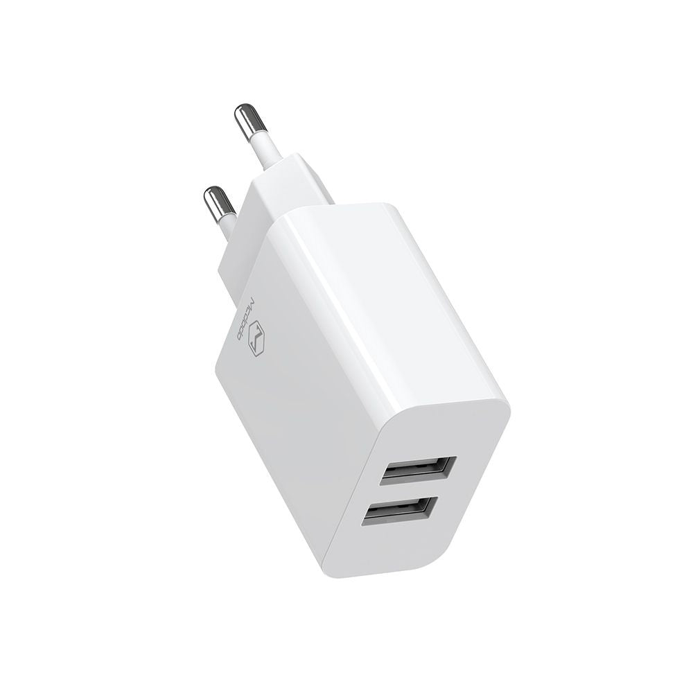 Φορτιστής Δικτύου με Καλώδιο USB-C McDodo CH-6721 Προσφορά, 12W, 2.4A, 2 x USB-A, Λευκό