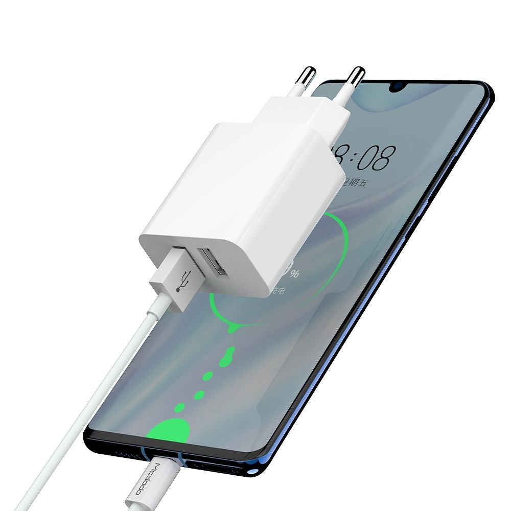 Φορτιστής Δικτύου με Καλώδιο USB-C McDodo CH-6721 Προσφορά, 12W, 2.4A, 2 x USB-A, Λευκό