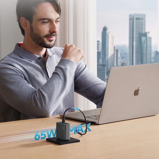 Φορτιστής Δικτύου Cuktech, 65W, 3A, 1 x USB-A - 2 x USB-C, Γκρι CUKAD653EUGR