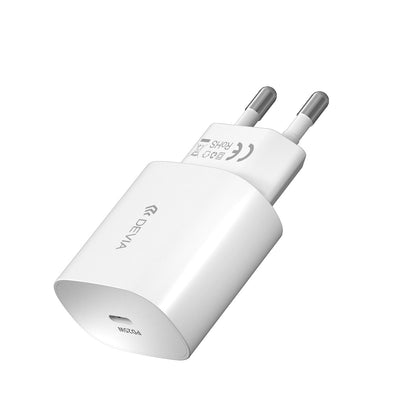 Φορτιστής Δικτύου με Καλώδιο USB-C DEVIA RLC-383, 25W, 3A, 1 x USB-C, Λευκό