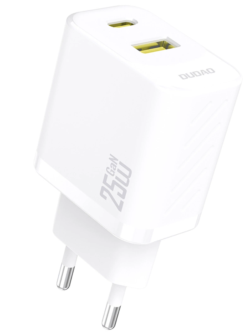 Φορτιστής Δικτύου Dudao A26T, 25W, 3A, 1 x USB-A - 1 x USB-C, Λευκό