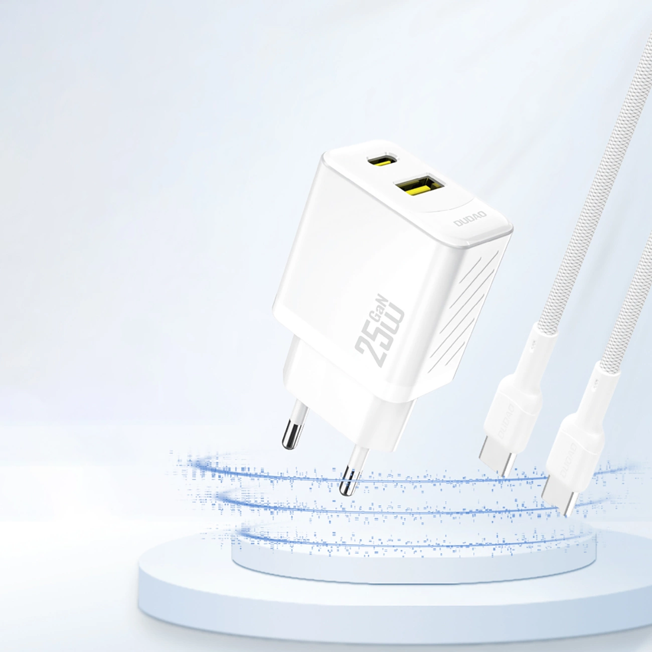 Φορτιστής Δικτύου Dudao A26T, 25W, 3A, 1 x USB-A - 1 x USB-C, Λευκό