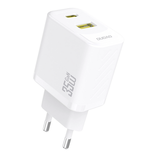 Φορτιστής Δικτύου Dudao A27 Max, 35W, 1 x USB-A - 1 x USB-C, Λευκό