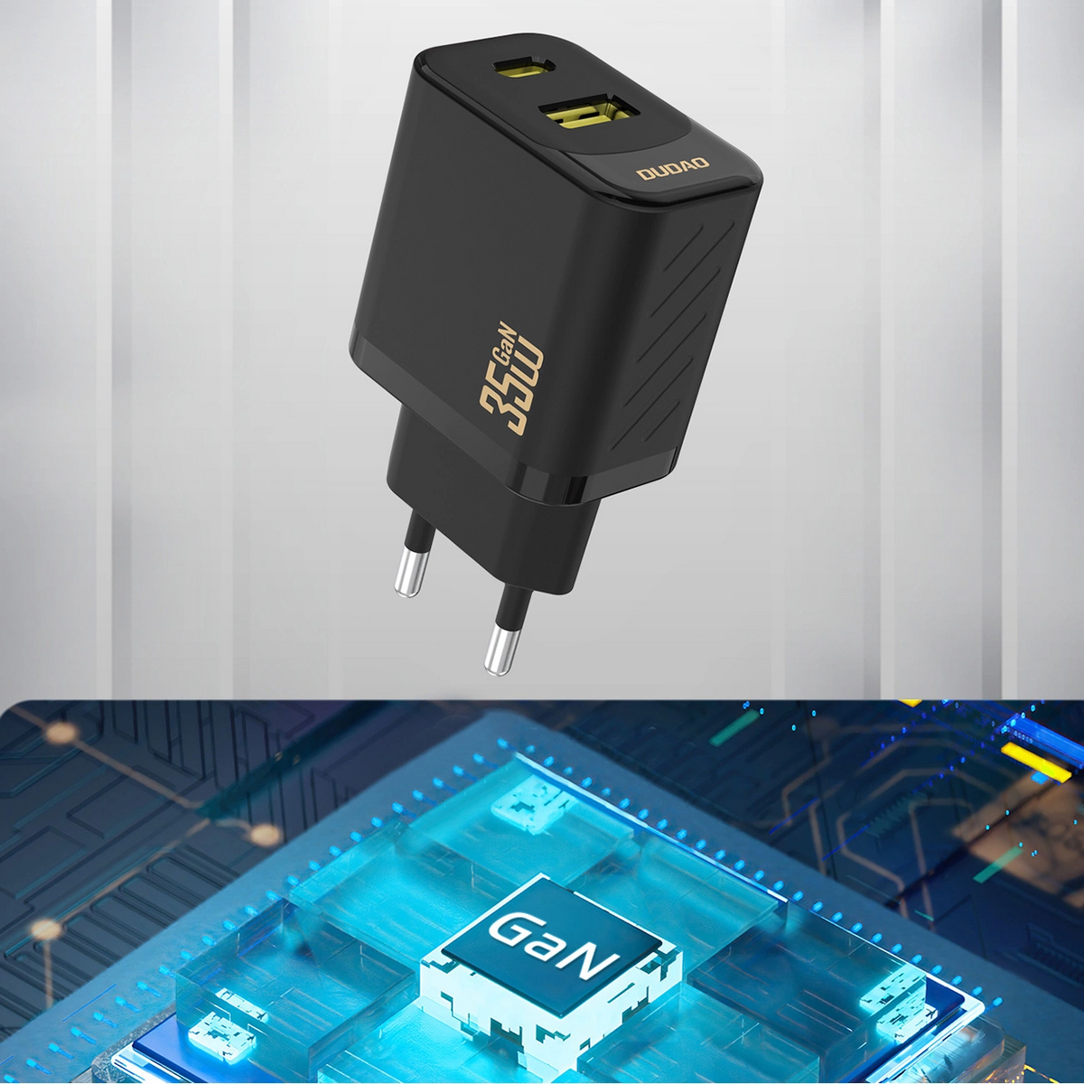 Φορτιστής Δικτύου Dudao A27 Max, 35W, 1 x USB-A - 1 x USB-C, Μαύρο
