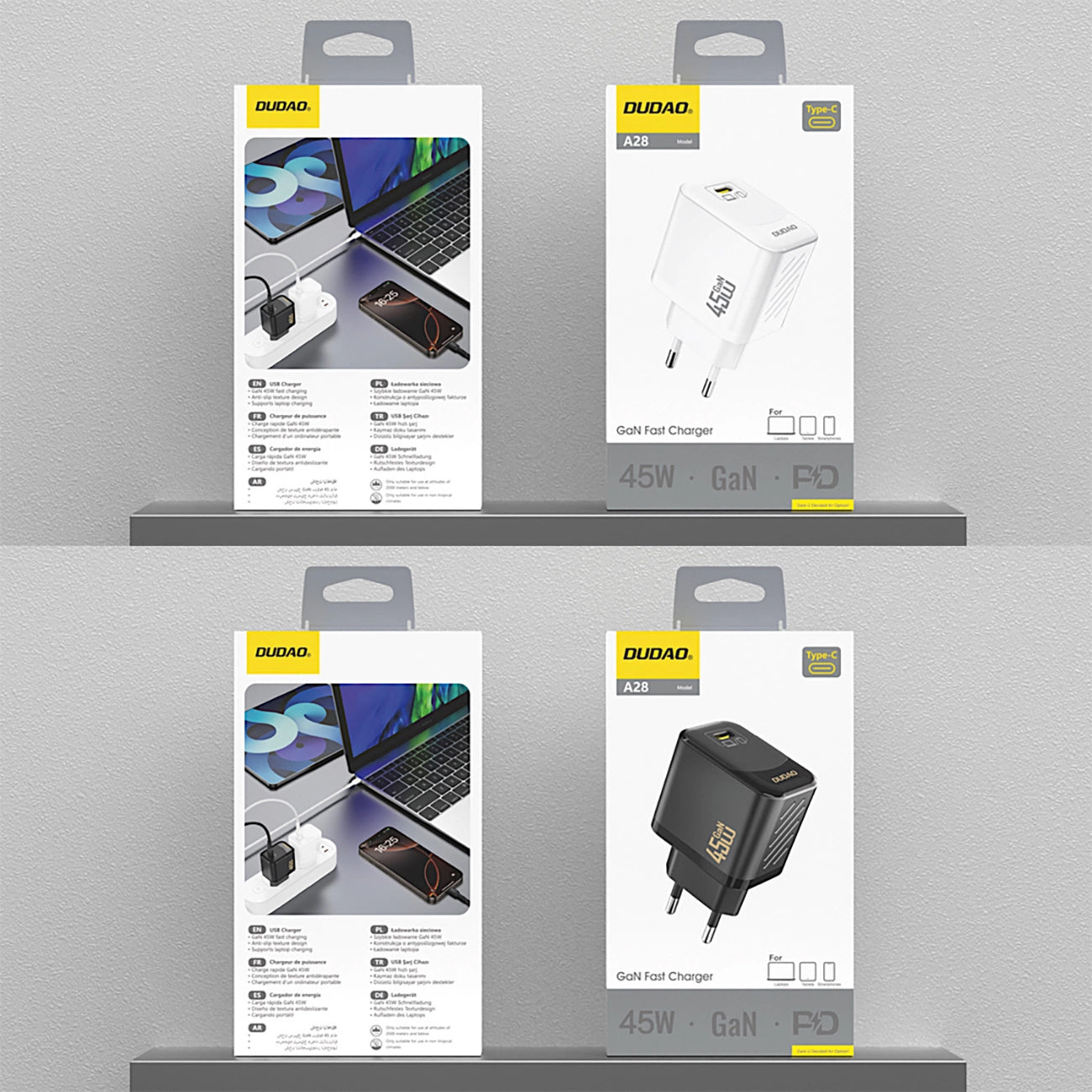 Φορτιστής Δικτύου Dudao A28, 45W, 3A, 1 x USB-C, Λευκό