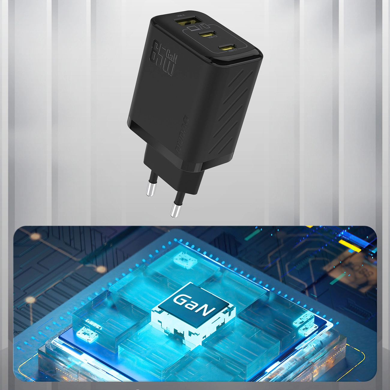 Φορτιστής Δικτύου Dudao A29, 65W, 1 x USB-A - 2 x USB-C, Μαύρο