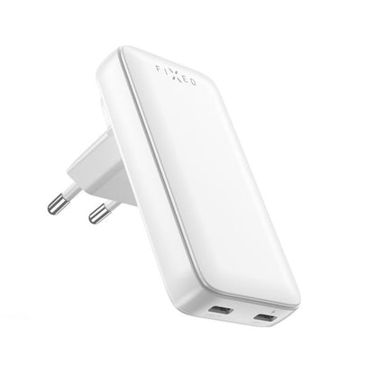 Φορτιστής Δικτύου Fixed Travel, 45W, 3A, 2 x USB-C, Λευκό