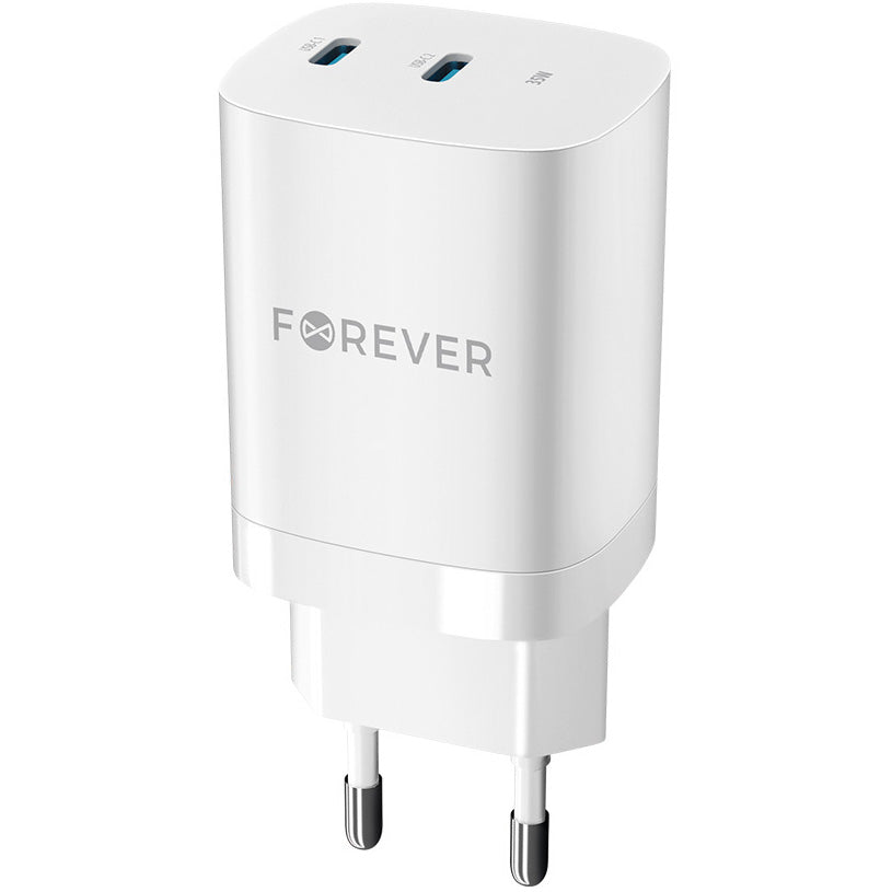 Φορτιστής Δικτύου Forever TC-05-35CC, 35W, 3A, 2 x USB-C, Λευκό