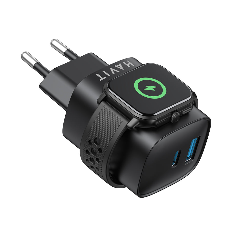 Φορτιστής Δικτύου HAVIT UC132 2σε1, 22W, 3A, 1 x USB-A - 1 x USB-C, Μαύρο