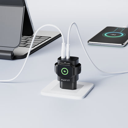 Φορτιστής Δικτύου HAVIT UC132 2σε1, 22W, 3A, 1 x USB-A - 1 x USB-C, Μαύρο