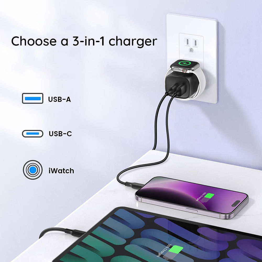 Φορτιστής Δικτύου HAVIT UC132 2σε1, 22W, 3A, 1 x USB-A - 1 x USB-C, Μαύρο