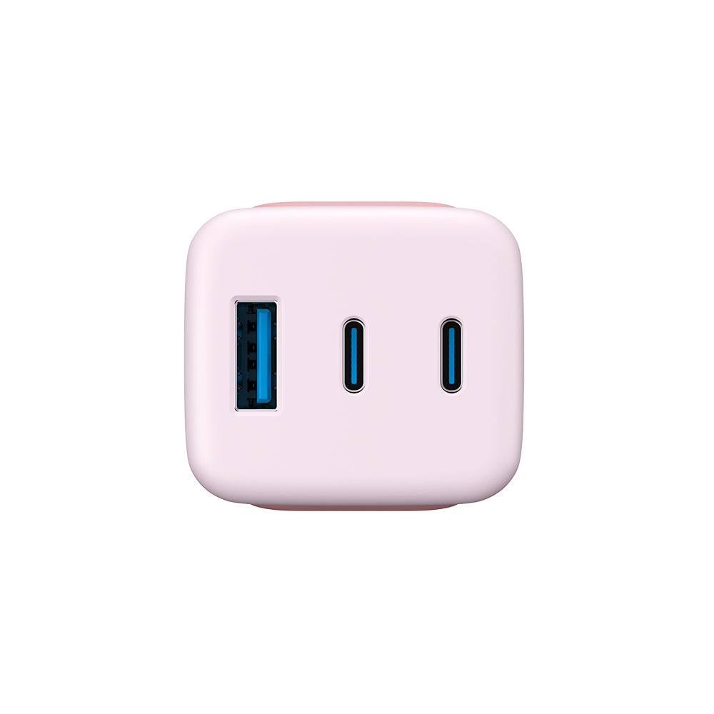HAVIT UC260 Network Charger, 65W, 3A, 1 x USB-A - 2 x USB-C, Pink