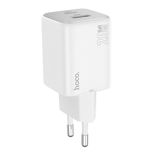 Φορτιστής Δικτύου HOCO N41, 20W, 3A, 1 x USB-A - 1 x USB-C, Λευκό