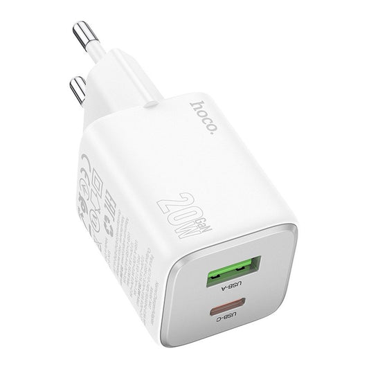 Φορτιστής Δικτύου HOCO N41, 20W, 3A, 1 x USB-A - 1 x USB-C, Λευκό