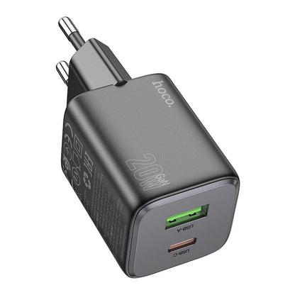 Φορτιστής Δικτύου HOCO N41, 20W, 3A, 1 x USB-A - 1 x USB-C, Μαύρο