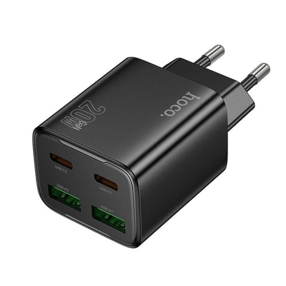 Φορτιστής Δικτύου HOCO N55, 20W, 3A, 2 x USB-A - 2 x USB-C, Μαύρο