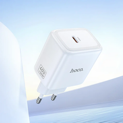 HOCO N83 Wall Charger, 40W, 3A, 1 x USB-C, White