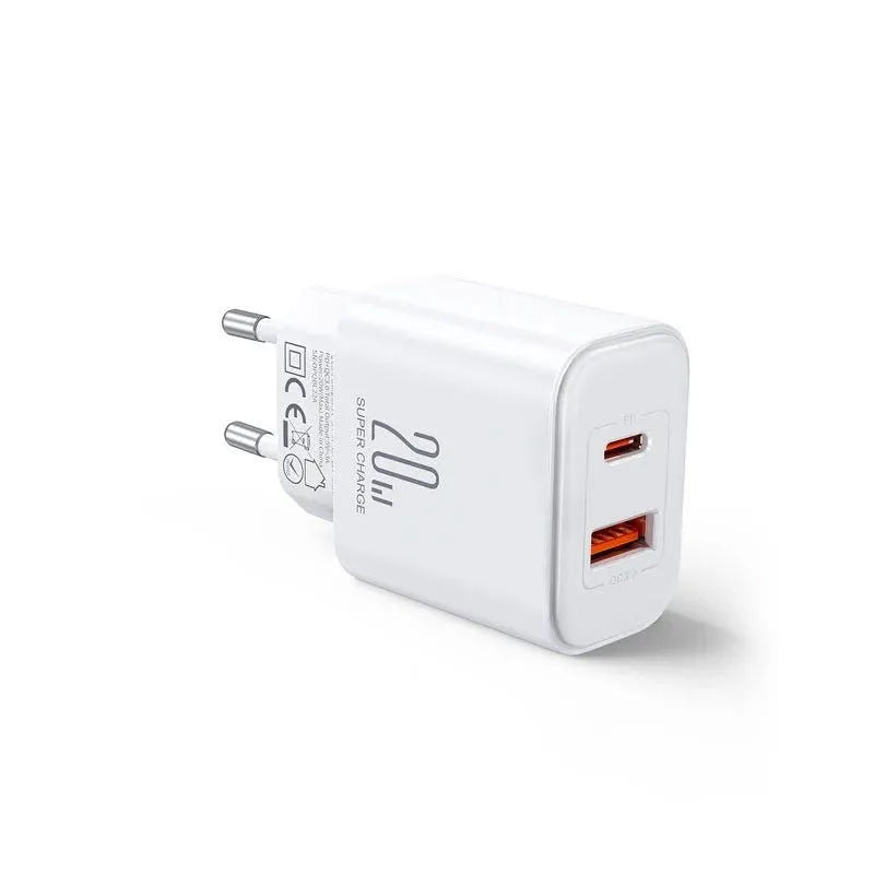Φορτιστής Δικτύου Joyroom JR-TCF05, 20W, 3A, 1 x USB-A - 1 x USB-C, Λευκό