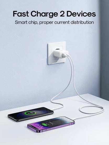 Φορτιστής Δικτύου Joyroom JR-TCF05, 20W, 3A, 1 x USB-A - 1 x USB-C, Λευκό