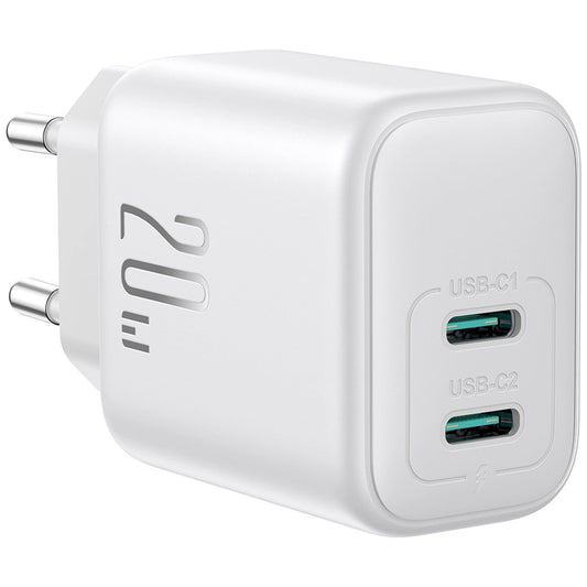 Φορτιστής Δικτύου Joyroom JR-TCF12, 20W, 3A, 2 x USB-C, Λευκό