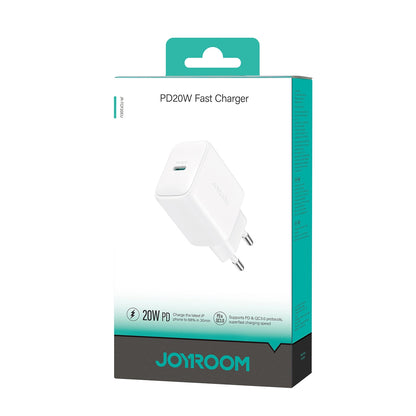Φορτιστής Δικτύου Joyroom JR-TCF20, 20W, 3A, 1 x USB-C, Λευκό