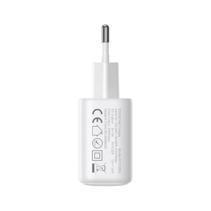 Φορτιστής Δικτύου Joyroom JR-TCF21, 20W, 3A, 1 x USB-A - 1 x USB-C, Λευκό