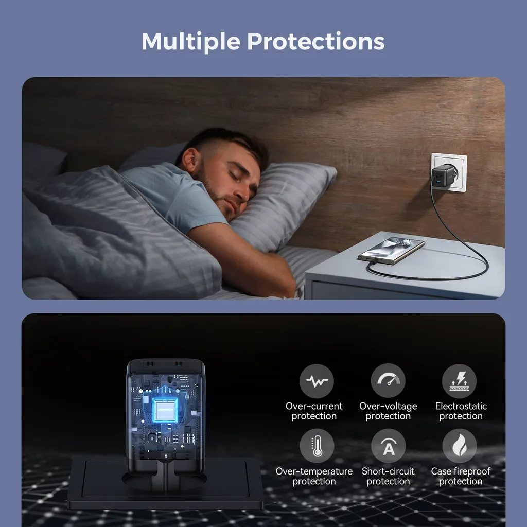 Φορτιστής Δικτύου Joyroom JR-TCG17, 45W, 3A, 2 x USB-C, Μαύρο