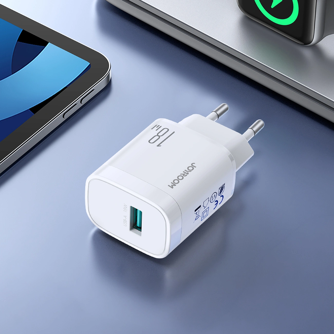 Joyroom JR-TF4 Wall Charger, 18W, 3A, 1 x USB-A, White
