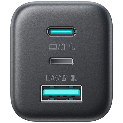 Joyroom JR-TO1 Wall Charger, 45W, 3A, 1 x Lightning - 1 x USB-A - 1 x USB-C, Black