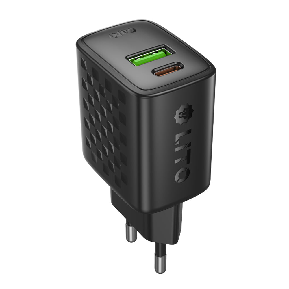 Φορτιστής Δικτύου Lito LC19, 30W, 3A, 1 x USB-A - 1 x USB-C, Μαύρο