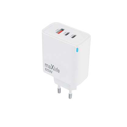 Φορτιστής Δικτύου MaXlife MXTC-09-65ACC, 65W, 3.25A, 1 x USB-A - 2 x USB-C, Λευκό