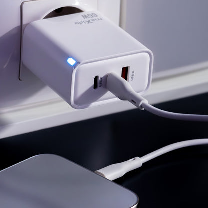Φορτιστής Δικτύου MaXlife MXTC-09-65ACC, 65W, 3.25A, 1 x USB-A - 2 x USB-C, Λευκό