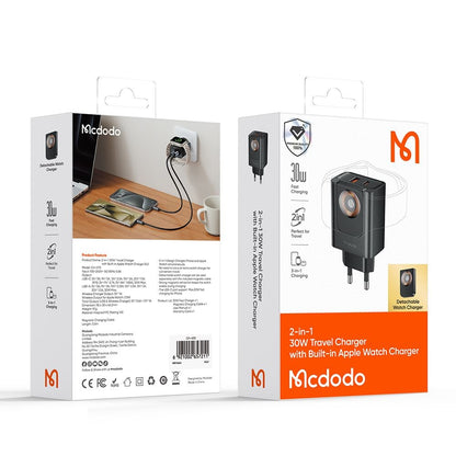 Φορτιστής Δικτύου McDodo CH-3700 Companion, 30W, 3A, 1 x USB-A - 1 x USB-C, Μαύρο