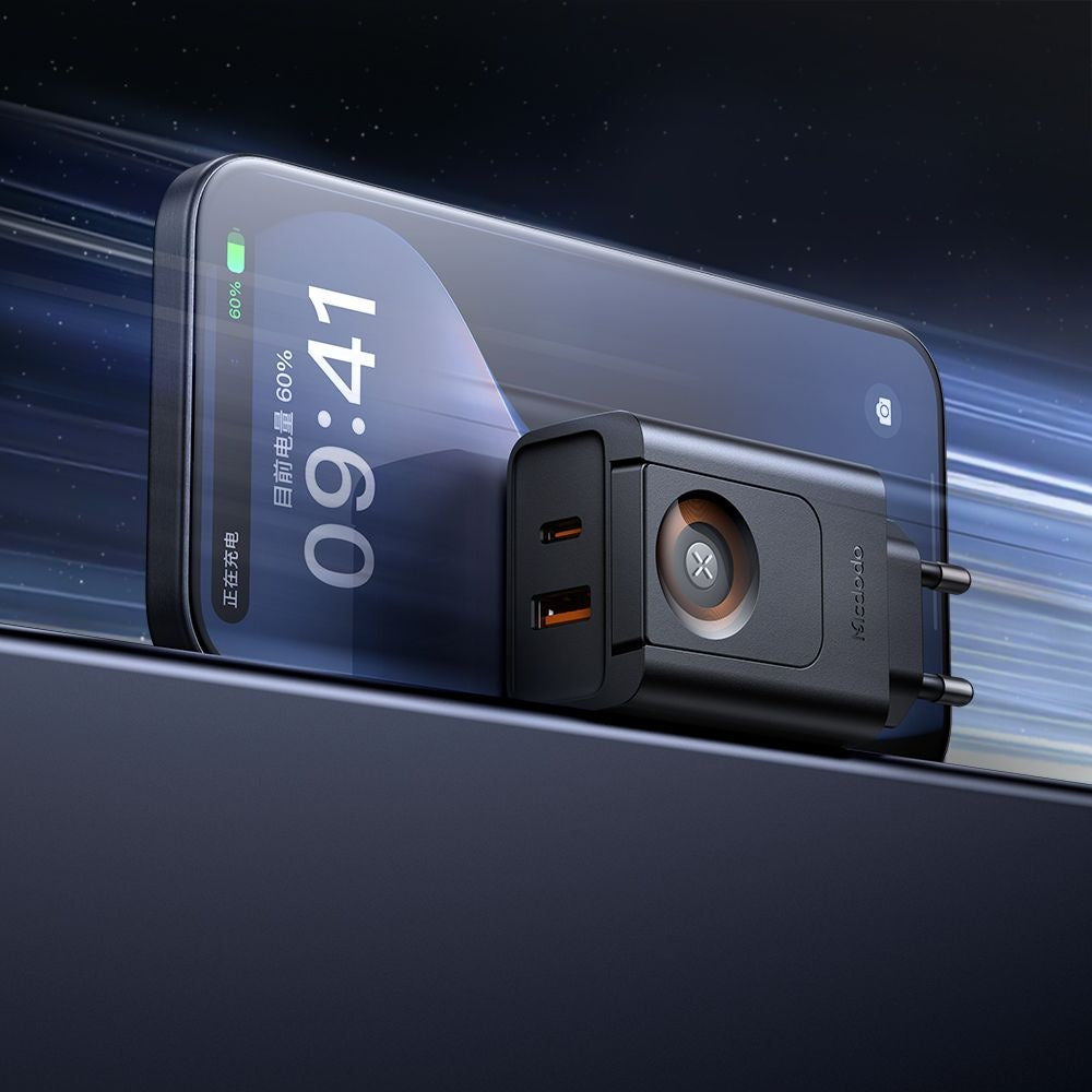 Φορτιστής Δικτύου McDodo CH-3700 Companion, 30W, 3A, 1 x USB-A - 1 x USB-C, Μαύρο