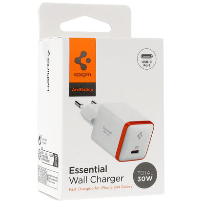 Spigen EE301EU Essential Network Charger, 30W, 3A, 1 x USB-C, White ACH08449